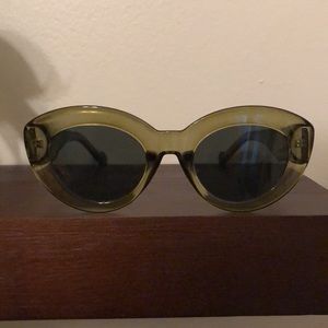 Olive green oversized cat eye sunglasses